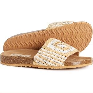 NEW VINTAGE HAVANA Mimi Crochet Slide Sandals Natural Women’s 8